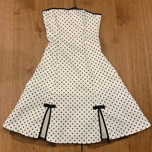 I.N San Francisco White Black Polka Dot Dress